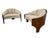 Richbilt MFG Mid-Century Modern Henry Glass Intimate Island Walnut Lounge Chairs - Set of 2 For Sale - Image 4 of 13