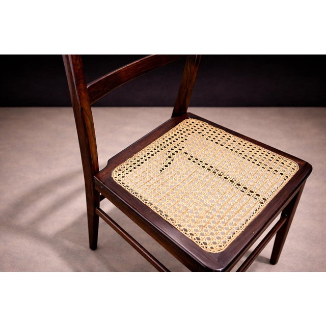 Chair in Rosewood & Cane, Alexandre Rapoport, 1960s For Sale - Image 12 of 12