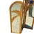 This beautifully restored Art Deco rattan folding screen mirror featuring two hinged panels with arched tops and curved...