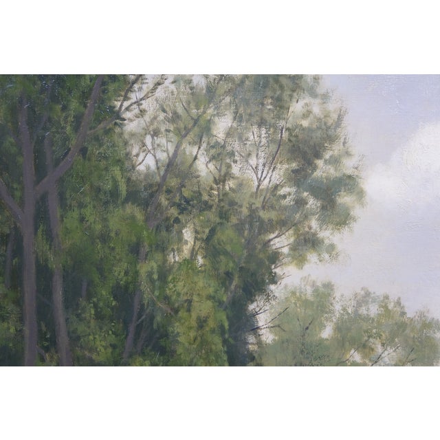 Lewis Bryden Green Meadow Bend Plein Air Landscape Oil Painting 38" For Sale - Image 12 of 14