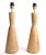 Wood Vintage Natural Tapered Solid Wood Brass Table Lamps Mid-Century Modern, Pair For Sale - Image 7 of 18
