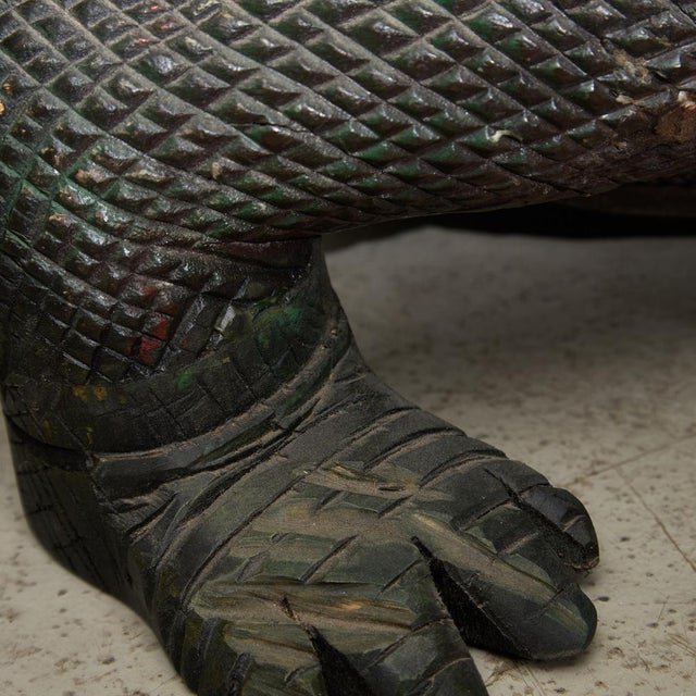 Vintage Wooden Varanus Sculpture For Sale - Image 10 of 17