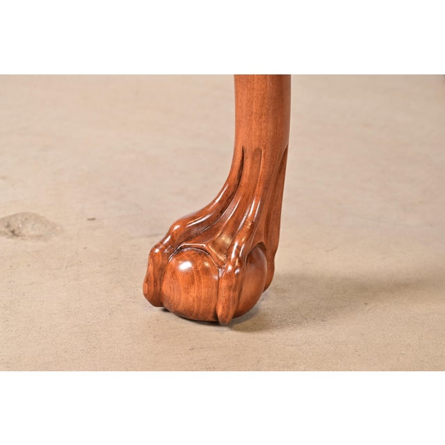 Romweber Chippendale Burl Wood Extension Dining Table, Newly Refinished For Sale - Image 12 of 14