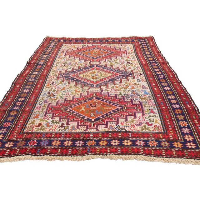 Tribal Vintage Caucasian Soumak Rug, 03'10 X 06'03 For Sale - Image 3 of 10