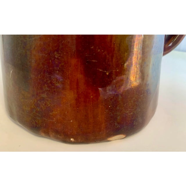 Antique Stoneware Majolica Pitcher With Botanical Motif For Sale - Image 10 of 12