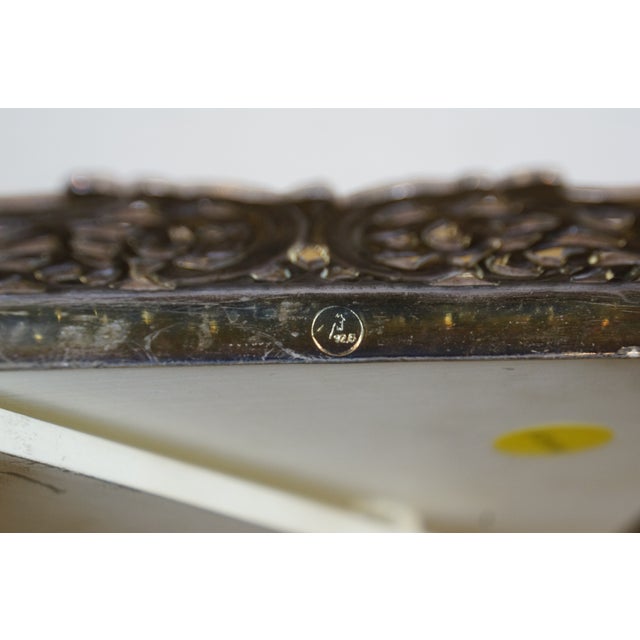 Vintage .925 Sterling Silver Filigree Picture Photo Frame For Sale - Image 10 of 12