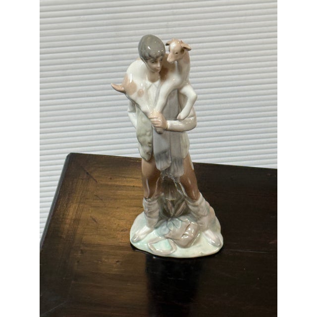 Fulgencio García for Lladró Shepherd Boy With Goat Porcelain Figurine, Signed For Sale In San Francisco - Image 6 of 12