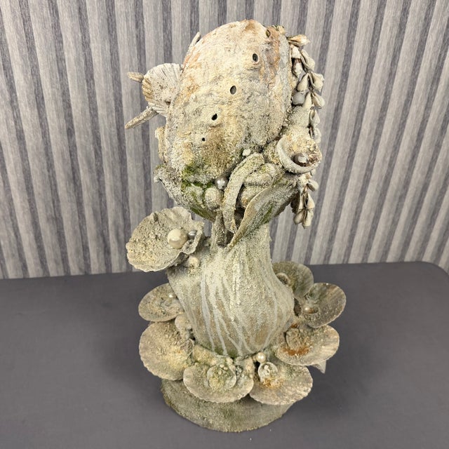 Contemporary Female Bust of Undersea Queen Encrusted in Seashells For Sale In Palm Springs - Image 6 of 8