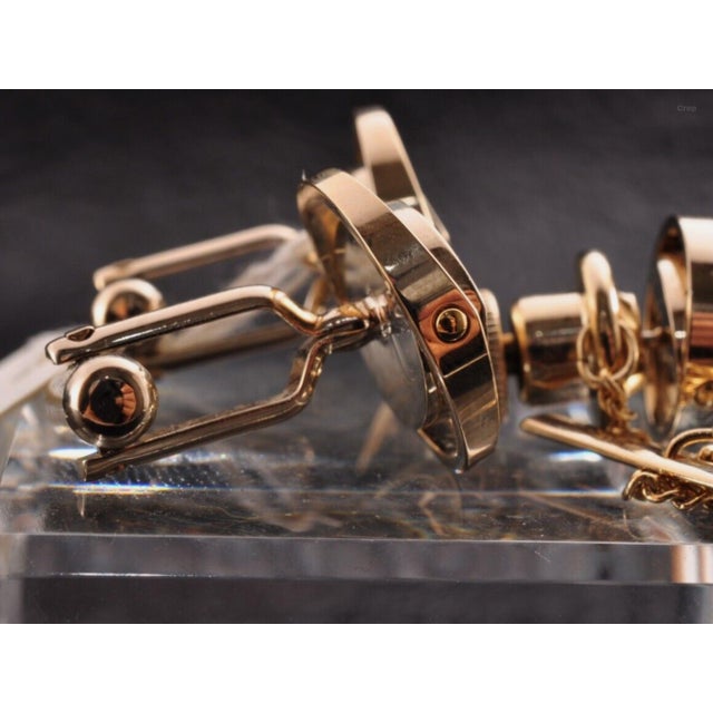 Vintage PIERRE CARDIN Steel & Gold Plate Logo Cufflinks, Original Case Circa1960 For Sale - Image 11 of 12