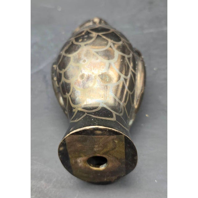Brass Mid 20th Century Brass Owl Paper Weight For Sale - Image 8 of 8