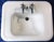 1920s 1920s Cast Iron & Porcelain Pedestal Sink With "Central Brass" Chrome Faucets For Sale - Image 5 of 18