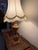 1950s 1950s Italian Hand-Carved Alabaster Table Lamp With Original Fringe Shade For Sale - Image 5 of 10