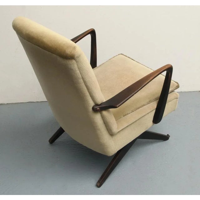 Wood Scissors Armchairs in Velor, 1950s For Sale - Image 7 of 12