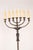 Traditional Pair of Bronze Electrified Standing Menorah Candelabras For Sale - Image 3 of 13