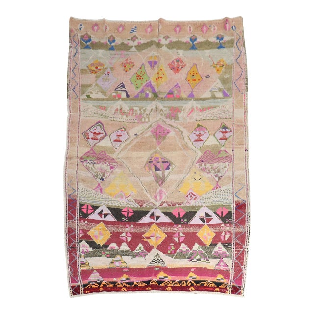 Vintage Zabihi Rug Collection Turkish Rug - 5'5" x 7'2" For Sale