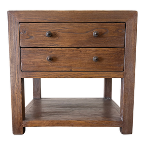 Nathalie II 2 Drawer Reclaimed Elm Nightstand 26″ – Chestnut