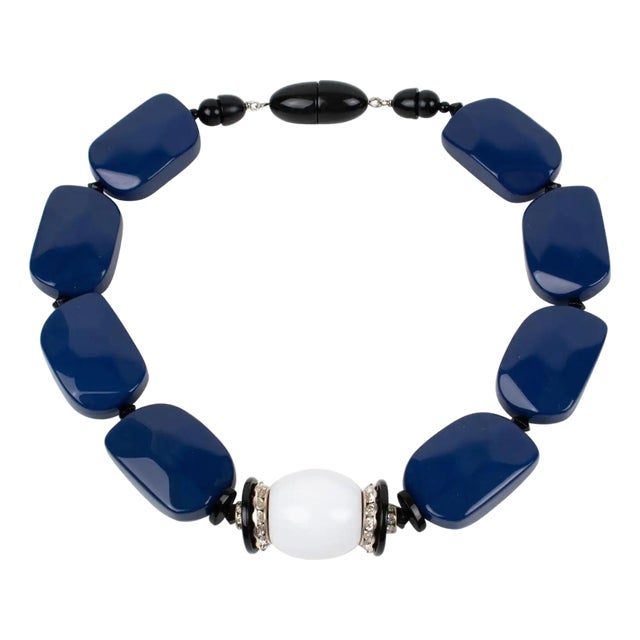 Angela Caputi Blue and White Necklace For Sale