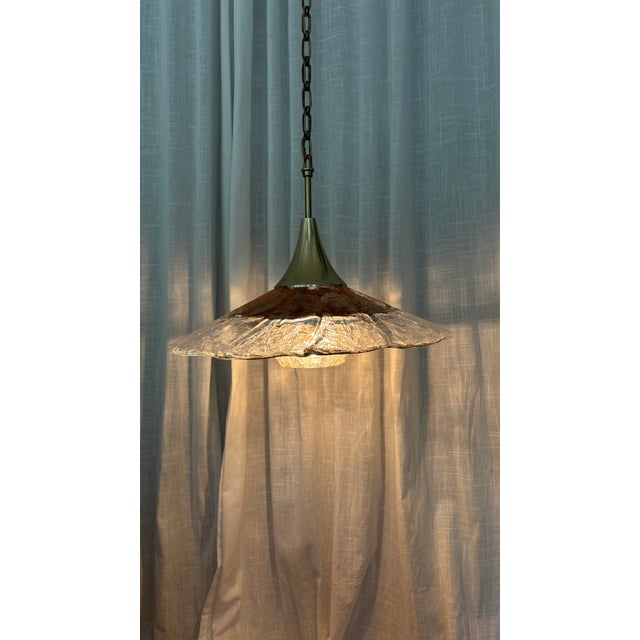 Metal Ceiling Lamp with Double Shade by Lars Hellsten for Orrefors, Sweden, 1970s For Sale - Image 7 of 15