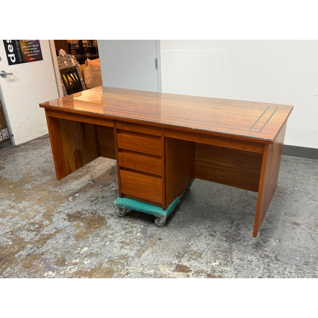 Mid-Century Modern Mid-Century Modern Style Walnut Executive Desk For Sale - Image 3 of 12