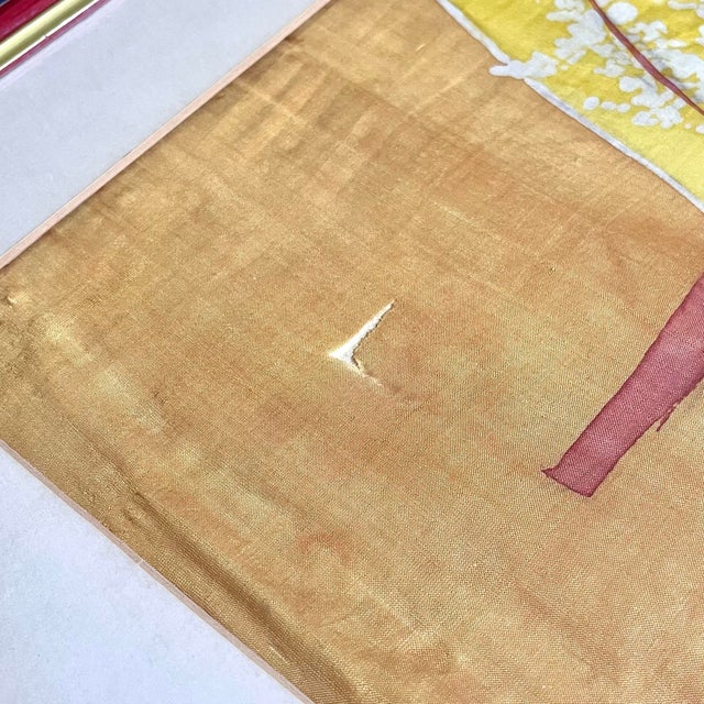 French Painting on Silk in the Style of Sally Avery For Sale In Chicago - Image 6 of 7