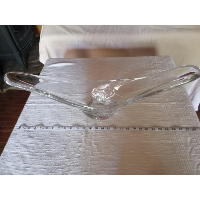 Mid-Century Daum France Rare Large 26.5" Crystal Swallowtail Centerpiece Bowl - Pristine For Sale - Image 13 of 14