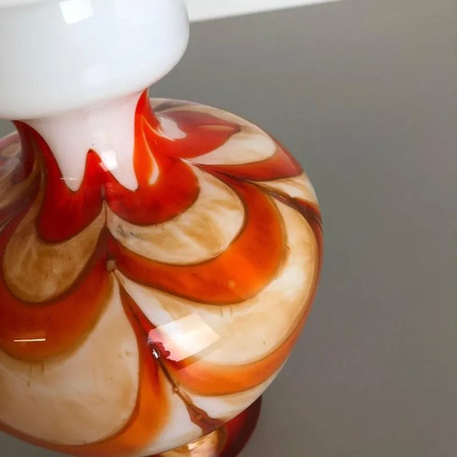 Large Vintage Italian Pop Art Multicolor Opaline Vase, 1970s For Sale - Image 9 of 18