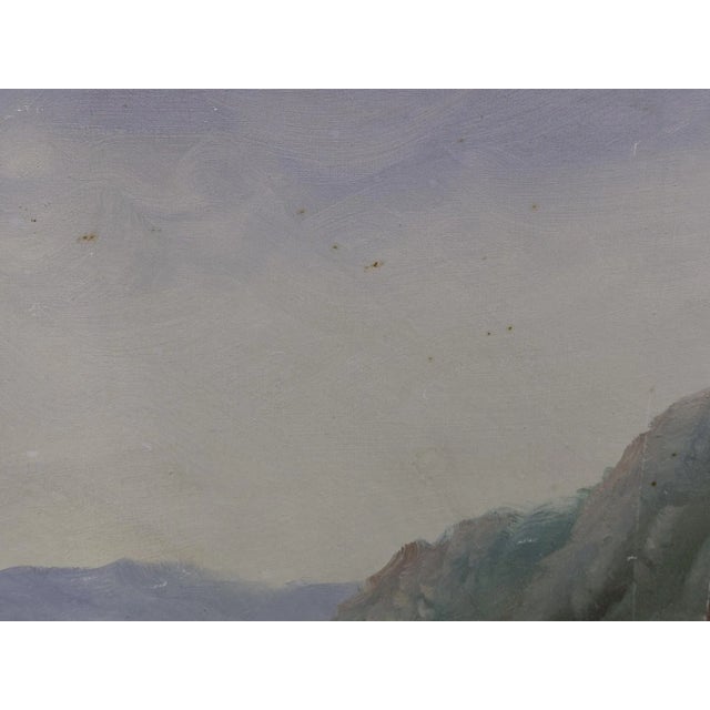 Brown Signed Monti "Hillside Houses" Oil on Canvas For Sale - Image 8 of 14