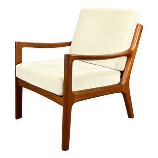 Senator Chair in Teak and Velour Velvet by Ole Wanscher for France and Søn, 1960s For Sale