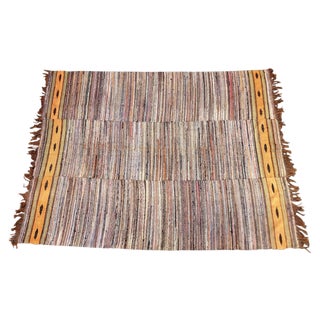 Vintage Hand Woven Swedish Rag Rug - 8'1" x 7'3" For Sale