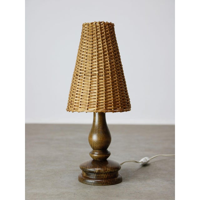 Vintage Italian Wicker Table Lamp For Sale - Image 12 of 12