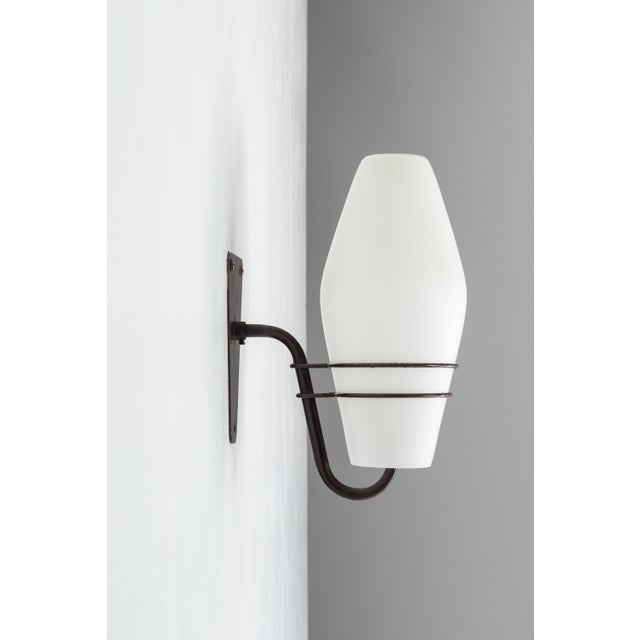 Black Large Outdoor Lamp in Metal and Opal Glass For Sale - Image 8 of 13