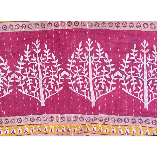 Textile Vintage Indian CottonThrow Kantha Quilt 83" by 52" W For Sale - Image 7 of 11