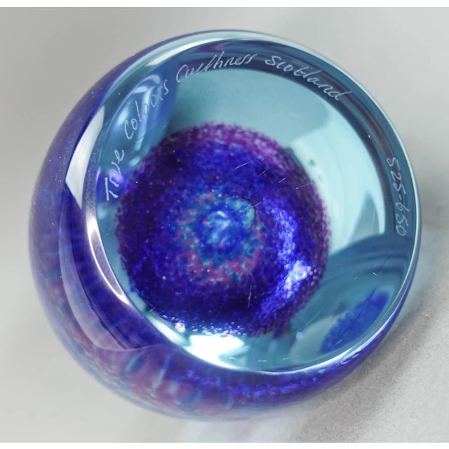 Modern Caithness Scotland True Colours Signed Glass Paperweight Limited Edition 525/650 For Sale - Image 3 of 7