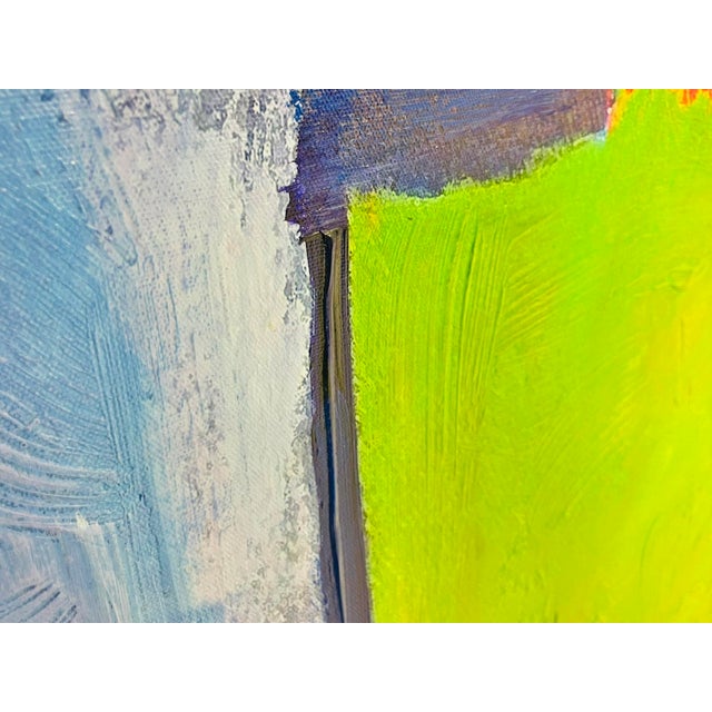 1990s Large Abstract Color Field Oil Painting by H. Scott, Framed For Sale - Image 16 of 18