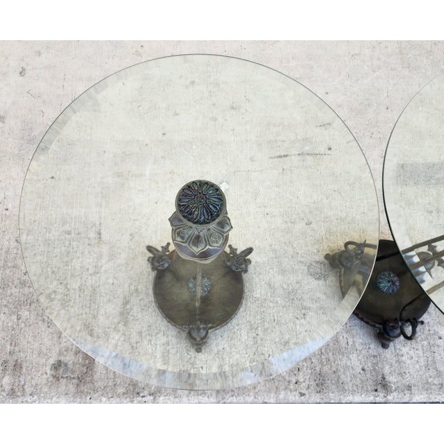 Mid 20th Century Verdi Gris Bronze Gueridon Tables Pair For Sale - Image 5 of 12