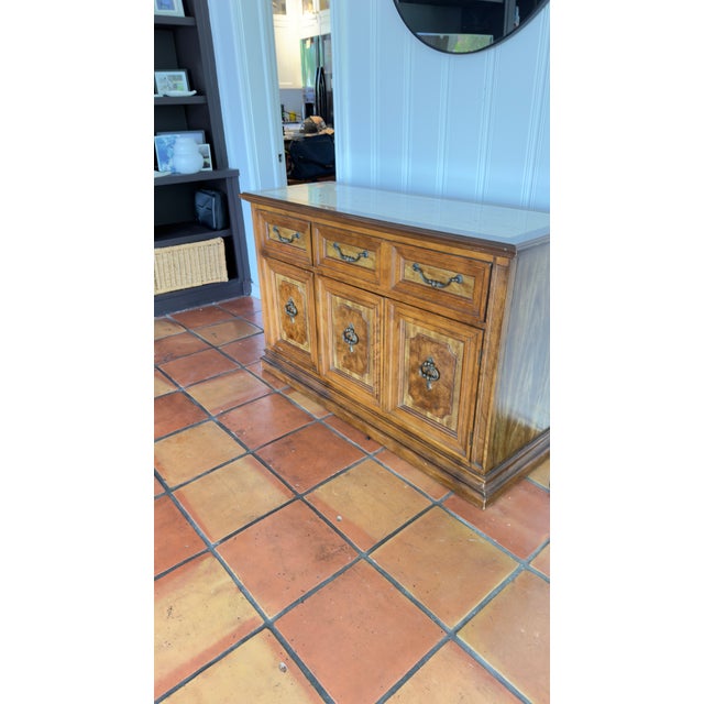 Wood Late 20th Century Mediterranean Revival Carved Credenza For Sale - Image 7 of 7
