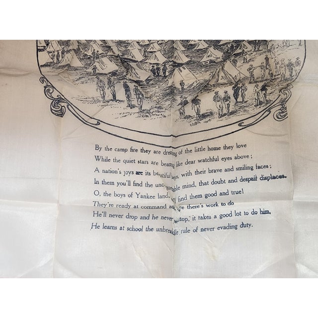 French Set of 3 French Antique Handkerchiefs From Ww1 For Sale - Image 3 of 16