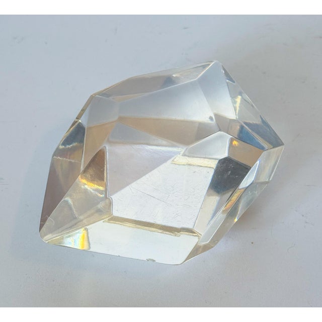 Gemstone Vintage Modern Sculptural Abstract Acrylic Lucite Gemstone Paperweight Object Art, Large For Sale - Image 7 of 16