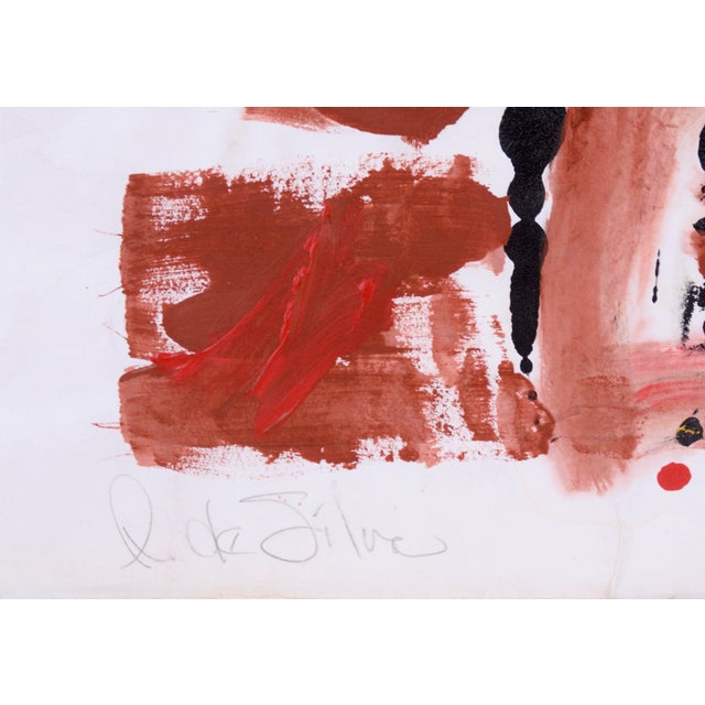 Sepia Abstract Expressionist Composition in Acrylic on Paper by Ricardo De Silva For Sale In Monterey, CA - Image 6 of 7