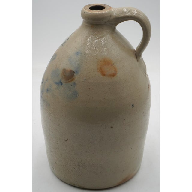 N. Clark Jr. 2 Gallon Blue Stoneware Jug W. Handle For Sale - Image 4 of 12