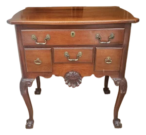 Mid Century Chippendale Heirloom Mahogany Ball and Claw Lowboy Chest