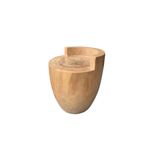 Sculptural Chair Carved From Solid Mango Wood Modern Organic For Sale - Image 6 of 6