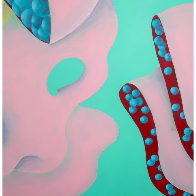 Mid-Century Modern Large Postmodern Abstract Acrylic Painting Attributed to Sondra McLinn For Sale - Image 3 of 10