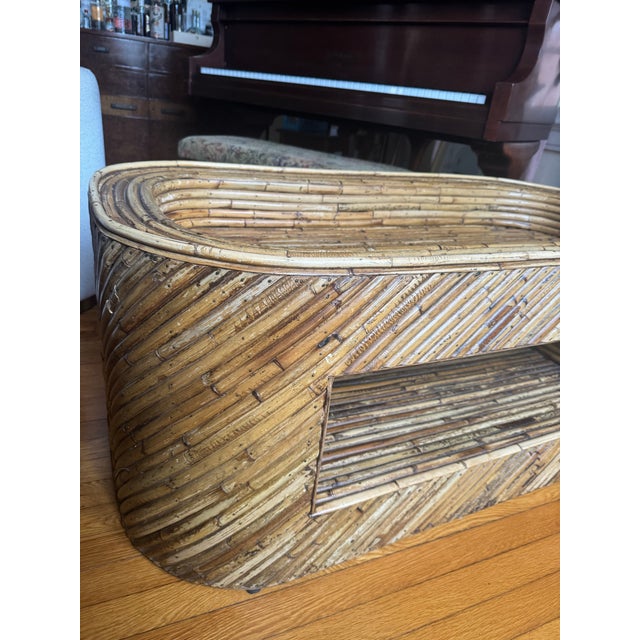 Mid 20th Century Mid 20th Century Split Reed Coffee Table For Sale - Image 5 of 6