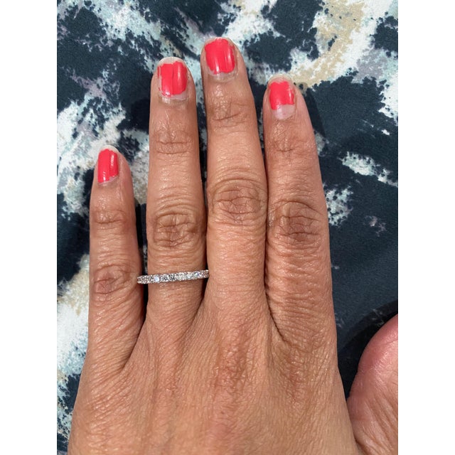 Early 21st Century 0.64 Carat Diamond 14 Karat White Gold Stackable Band, Size 7 For Sale - Image 5 of 6