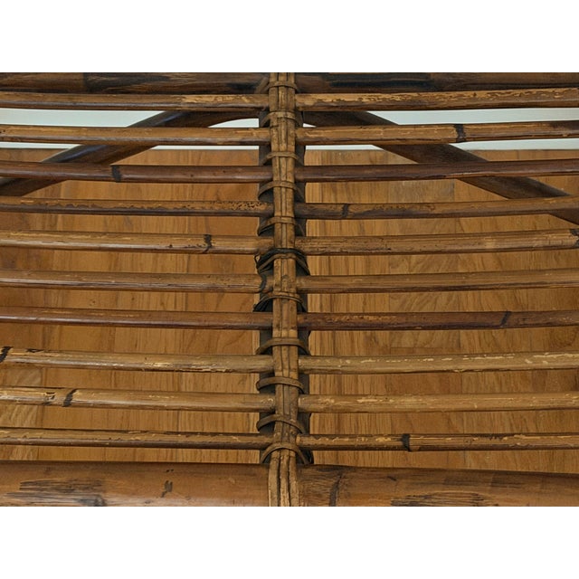 1960s Vintage Bentwood Rattan Bench For Sale - Image 5 of 12