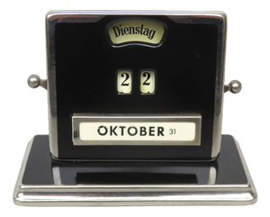 Bauhaus Chrome-Plated Black Eternal Calendar by Jakob Maul, 1920s