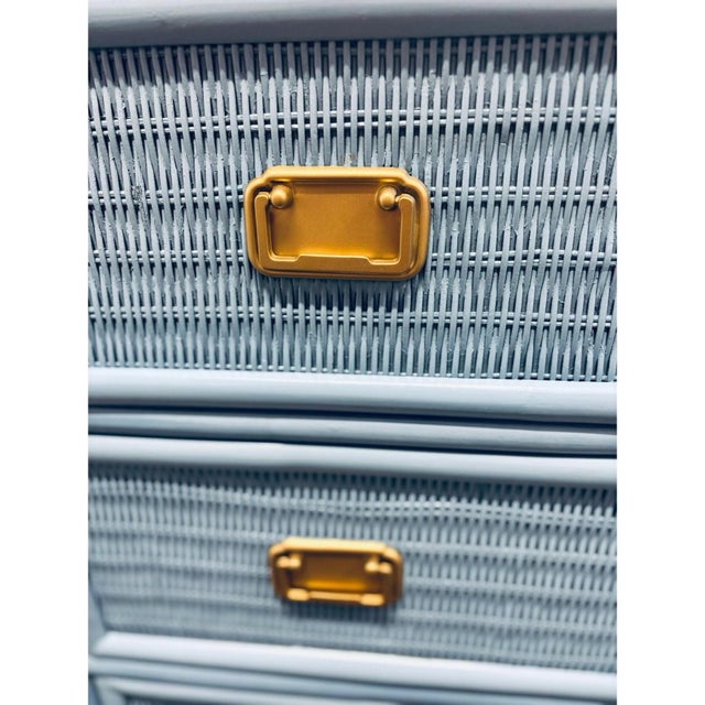 Coastal Chic Rattan Wicker Dresser For Sale - Image 4 of 7