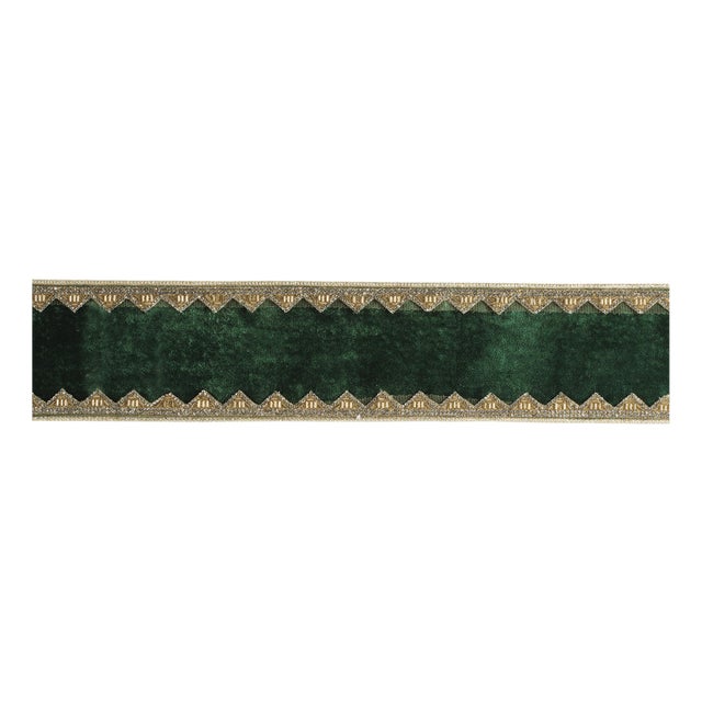 Velvet Ribbon with Embellished Trim 4" x 5 Yds. For Sale