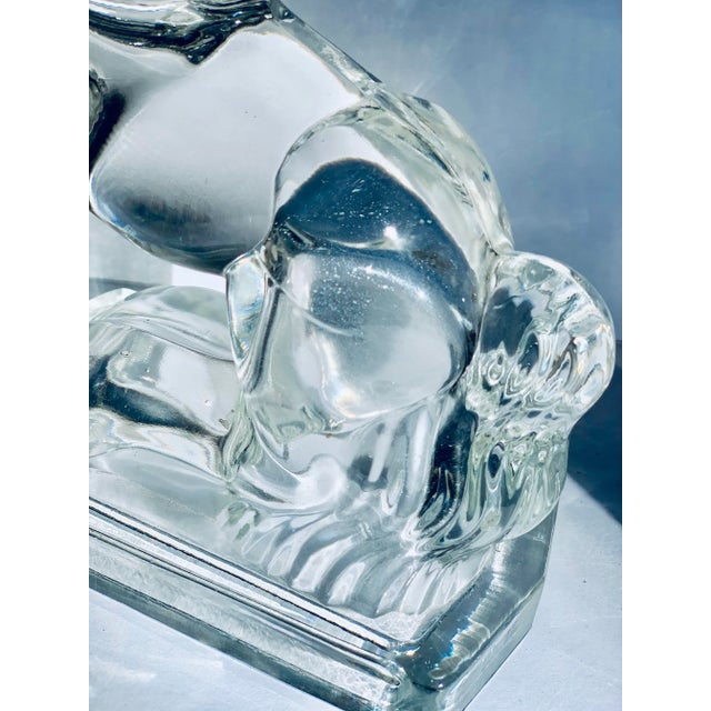 Transparent Mid-Century Modern 1940’s Art Deco L. E. Smith, Glass Horse, Equine Bookends- A Pair For Sale - Image 8 of 12